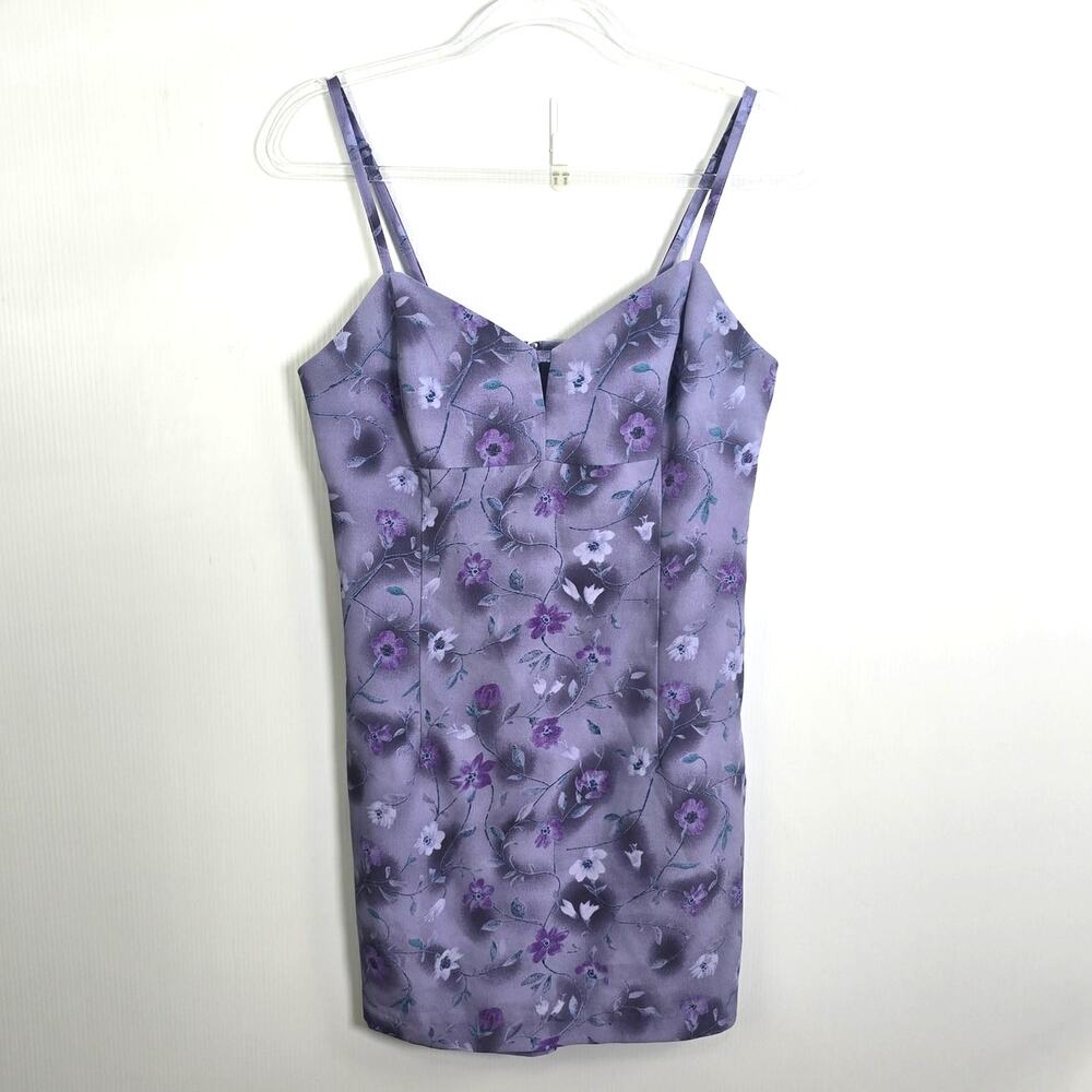 Vintage 90s Purple Floral Babydoll Mini Skort Dress Romper Y2K Sleeveless DBY